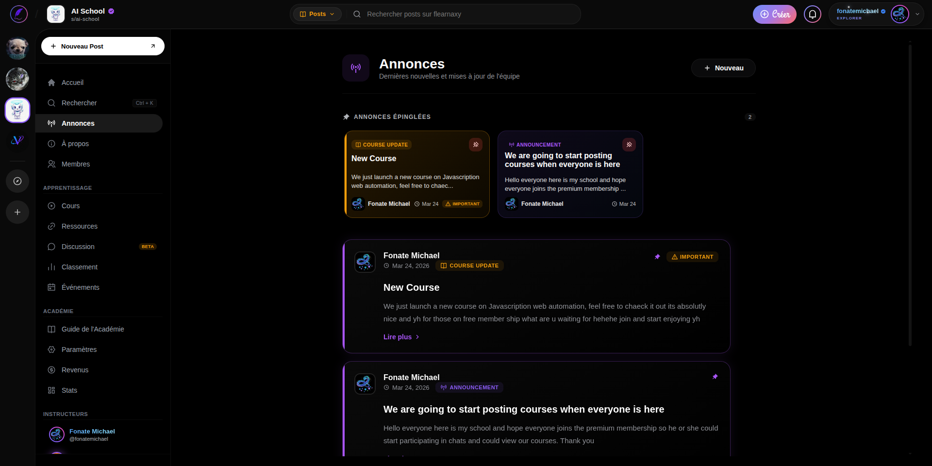 Flearnaxy Announcements